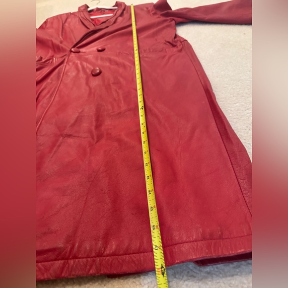 Y2K Preston & York Geniune leather full length Chrismats Red jacket XL - Picture 13 of 14